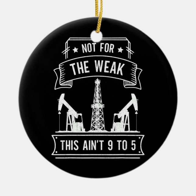 Amerikansk oljeborrningsolja från Oilfield Worker  Julgransprydnad Keramik (Framsidan)