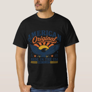 Amerikansk Original Tillverkad i USA Patriotisk Ör T Shirt