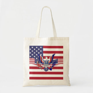 Amerikansk örlsymbol och flagga tygkasse