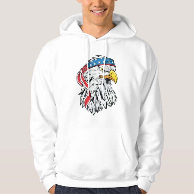 Amerikansk örn 4:e July Hoodie (Framsida)