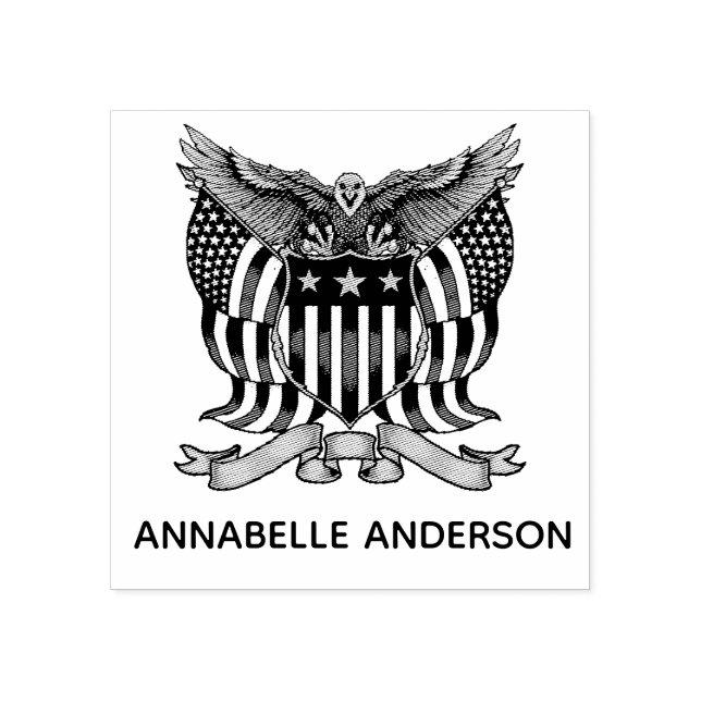 Amerikansk Örn Emblem Stämpel (Tryck)