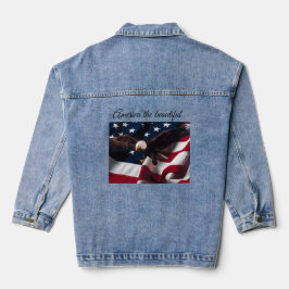 Amerikansk örn flagga Denim Jacka