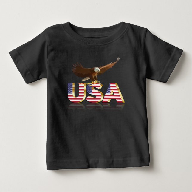 Amerikansk örn flagga tee (Framsida)