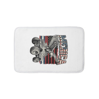 Amerikansk Örn Monster Truck Vintage Patriotisk Badrumsmatta