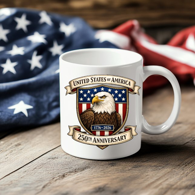 Amerikansk örn och flaggsköld design kaffemugg (Skapare uppladdad)