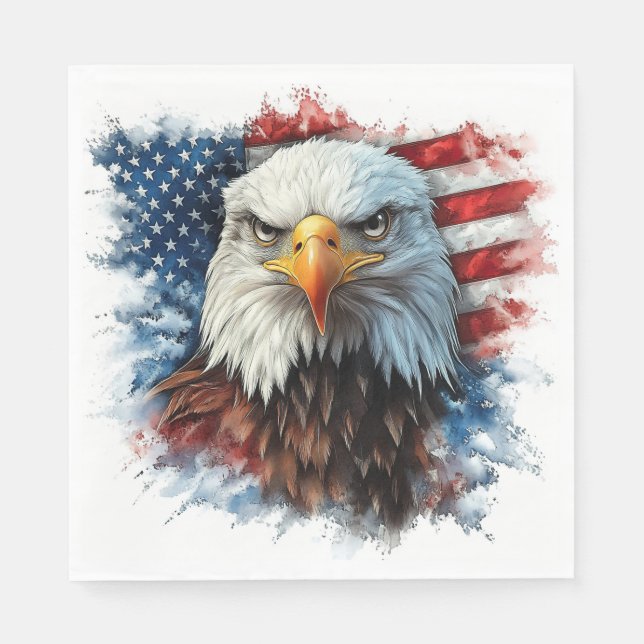 Amerikansk örn patriotisk flaggkonst  pappersservett (Framsidan)