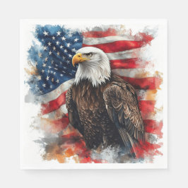 Amerikansk örn patriotisk flaggkonst pappersservett