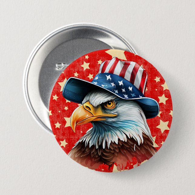 Amerikansk örnflagga knapp (Framsida & baksida)