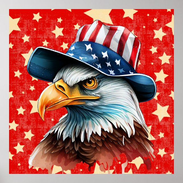 Amerikansk örnflagga poster (Framsidan)