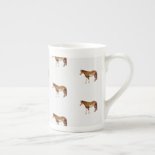 Amerikansk Paint Horse Akvarell Equestrian Benporslin Mugg