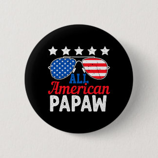 Amerikansk Papaya Retro 4:e Juli Patriotisk Knapp