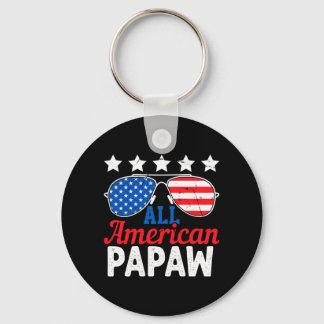 Amerikansk Papaya Retro 4:e Juli Patriotisk Nyckelring