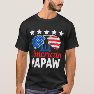 Amerikansk Papaya Retro 4:e Juli Patriotisk T Shirt