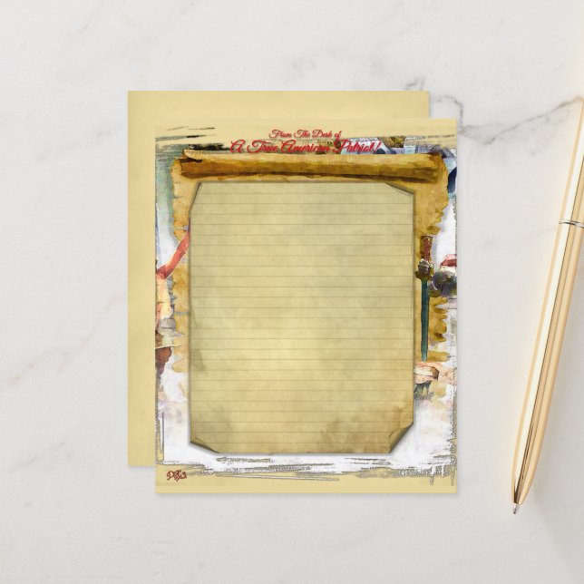 Amerikansk patriot 4.5x5.6 Stationär Papper Lakan (Fram/Back In Situ)