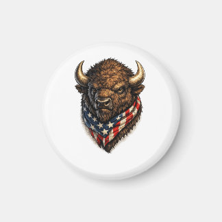 Amerikansk Patriot Buffalo Huvud Grafisk Magnet