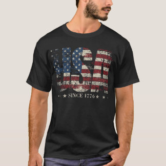 Amerikansk Patriot Distressed Flag Sedan 1776 T Shirt