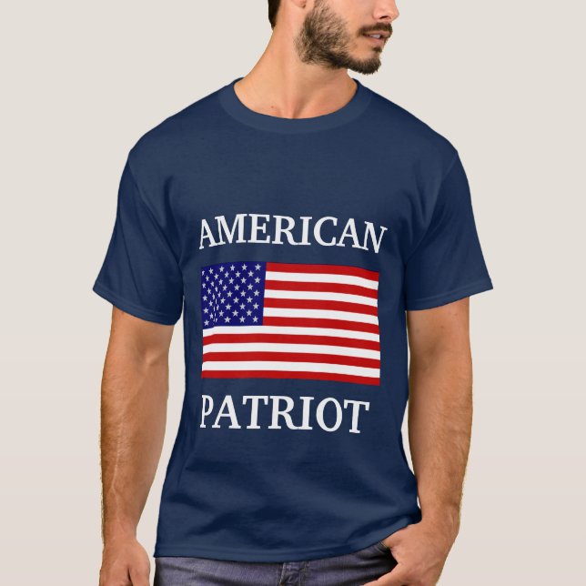 Amerikansk patriot Flagga Manar, blå T-shirt (Framsida)