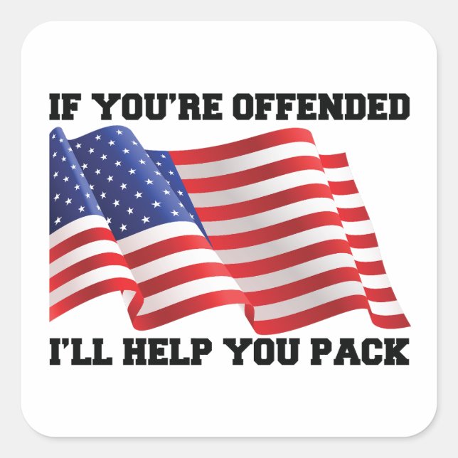 Amerikansk patriot fyrkantigt klistermärke (Framsida)