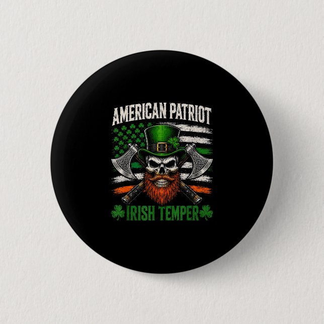 Amerikansk patriot irländsk temperament vintage sh knapp (Framsida)