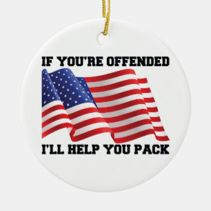 Amerikansk patriot julgransprydnad keramik