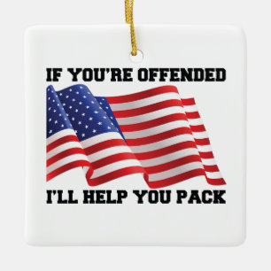 Amerikansk patriot julgransprydnad keramik