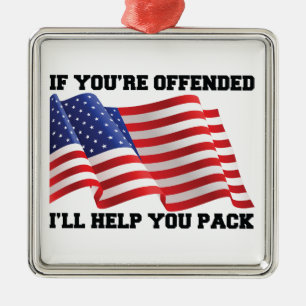 Amerikansk patriot julgransprydnad metall