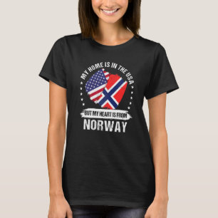 Amerikansk Patriot Norge Flagga Amerikansk Norsk R T Shirt