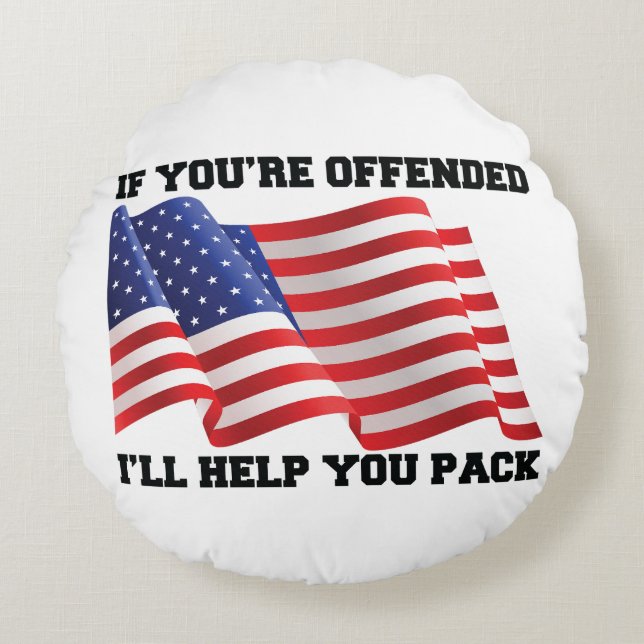 Amerikansk patriot rund kudde (Framsidan)