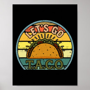 Amerikansk patriot Tee Funny Låt oss Taco Women Ma Poster
