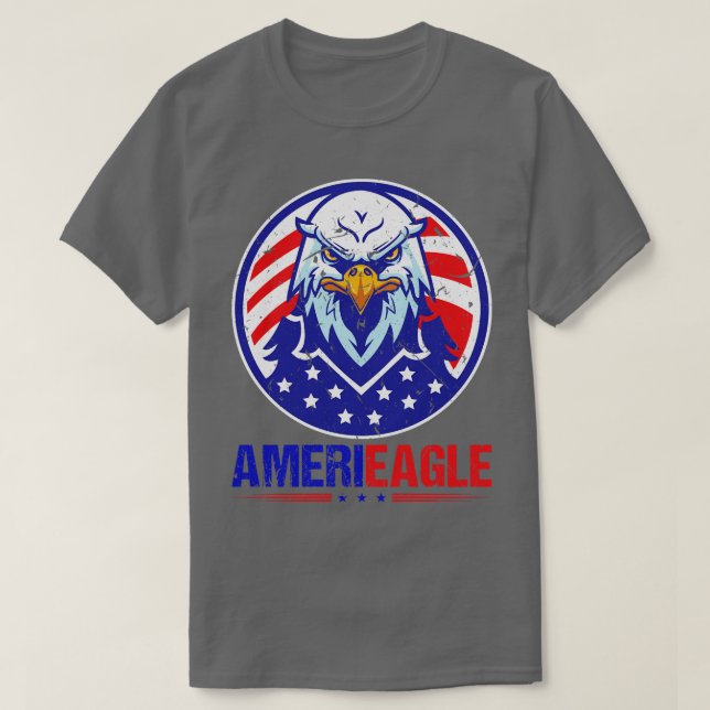 Amerikansk patriotisk 4:e juli-Öagle T Shirt (Design framsida)
