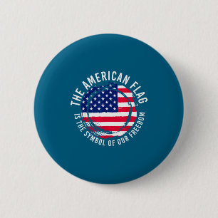 Amerikansk patriotisk amerikansk flagg frihetskons knapp