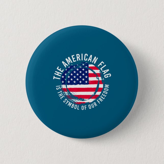 Amerikansk patriotisk amerikansk flagg frihetskons knapp (Framsida)