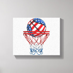 Amerikansk patriotisk basket 4:e juli amerikanska canvastryck