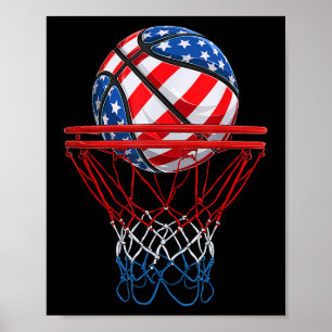 Amerikansk patriotisk basket 4:e juli amerikanska  poster