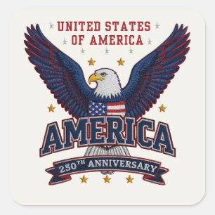 Amerikansk patriotisk firande fyrkantigt klistermärke