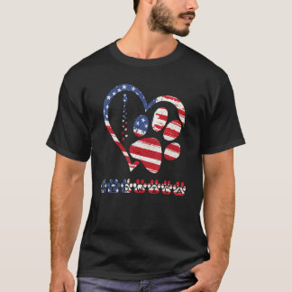 amerikansk patriotisk hund- och kattpapp - 4:e fla t shirt