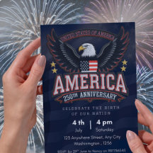 Amerikansk patriotisk inbjudan - 250-årsjubileumsf