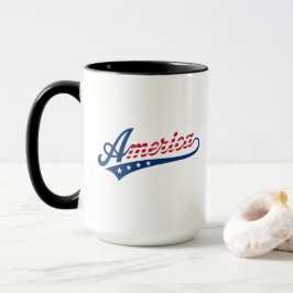 Amerikansk Patriotisk Kaffe Mugg | Vintage USA Des