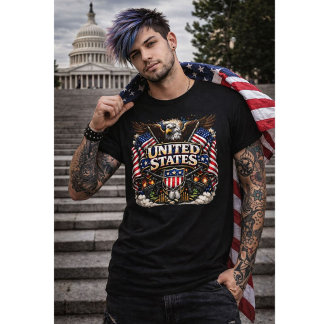 Amerikansk Patriotisk Örn T-Shirt – Amerikansk