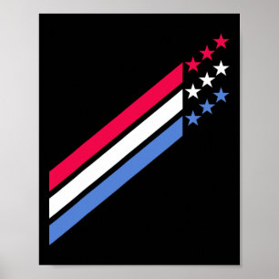 Amerikansk patriotisk röd vit blå stjärnor och st poster