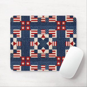 Amerikansk patriotisk stjärnspäckad quilt musmatta
