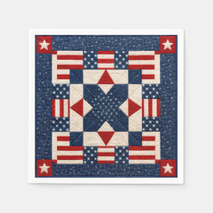 Amerikansk patriotisk stjärnsprängd täcke pappersservett