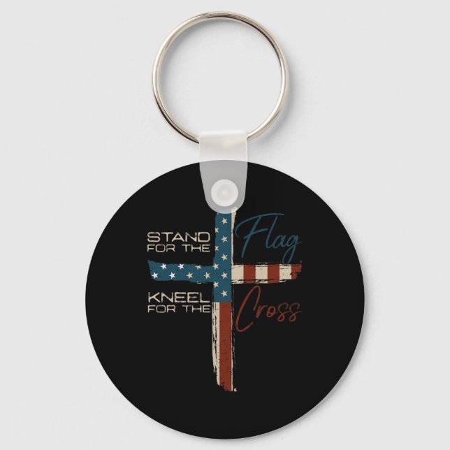 Amerikansk patriotisk tro 4 juli frihetsdag U Nyckelring (Framsida)