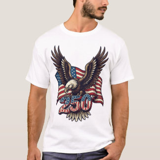 Amerikansk patriotisk vitfläckig örn 4 juli t shirt