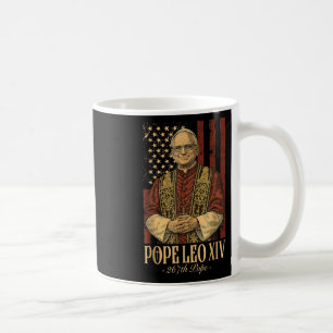 Amerikansk påve Leo Xiv 267th U.s. Flagga katolisk Kaffemugg