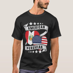 Amerikansk peruansk flagga-skjorta t shirt
