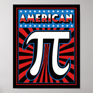 Amerikansk pi Patriotic USA flagga Paj Älskare Fun Poster