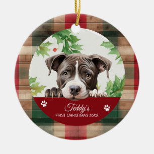 Amerikansk Pit Bull Personlig jul Julgransprydnad Keramik