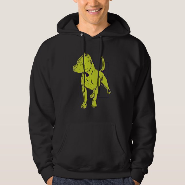 Amerikansk Pit Bull Terrier Porträtt Hoodie (Framsida)