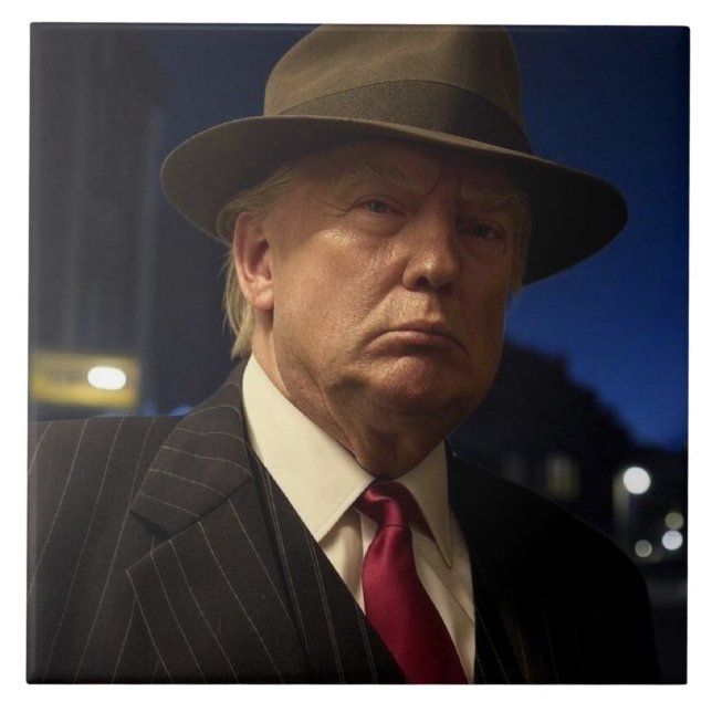 Amerikansk president Donald Trump fadder Kakelplatta (Framsidan)